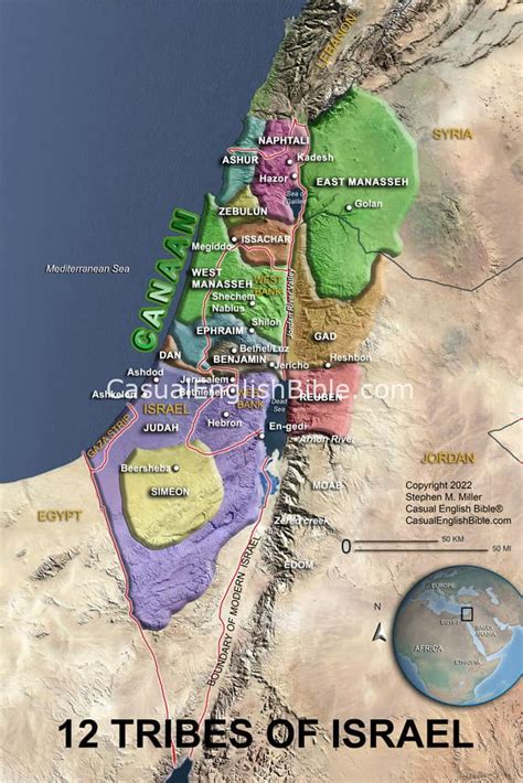 Map Of 12 Tribes Of Israel Casual English Bible