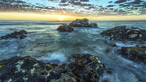 Sunset Over The Ocean At Marble Beach Namaqua National Park South