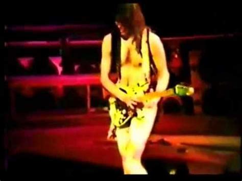 Roth rides the giant microphone at the end, so watch out for that. .David Lee Roth - Jump (Live 1986) - YouTube