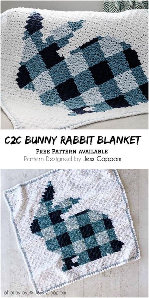 Low cost, used afghan pattern leaflets and books. C2C Bunny Rabbit Blanket With Free Pattern (With images ...