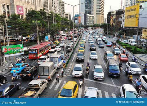 Traffic Jam In Bangkok Editorial Stock Image Image Of Capital 48998084