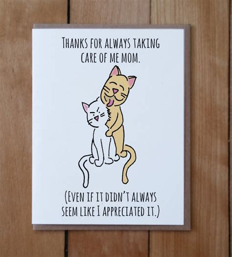 Happy Mother's Day Cat Card Funny Mother's Day Cat