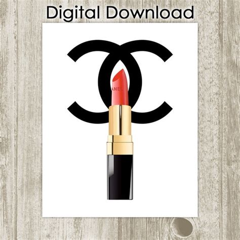 Coco Chanel Lipstick Print Makeup Poster Bathroom Printable