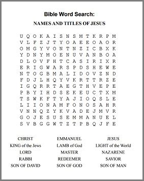 Below is a list of all 562 free puzzles from the first seven volumes of the bible word search book series. Printable Bible Word Search Puzzles - Free