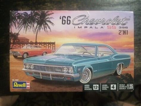 Revell 1966 Chevrolet Impala Ss 396 Hardtop 2n1 Model Kit Sealed Open