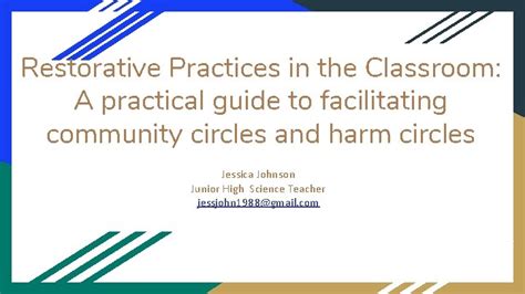 Restorative Practices In The Classroom A Practical Guide