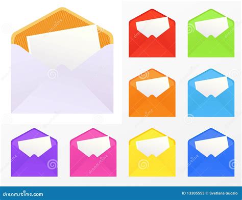 Colored Envelopes Stock Vector Illustration Of Orange 13305553