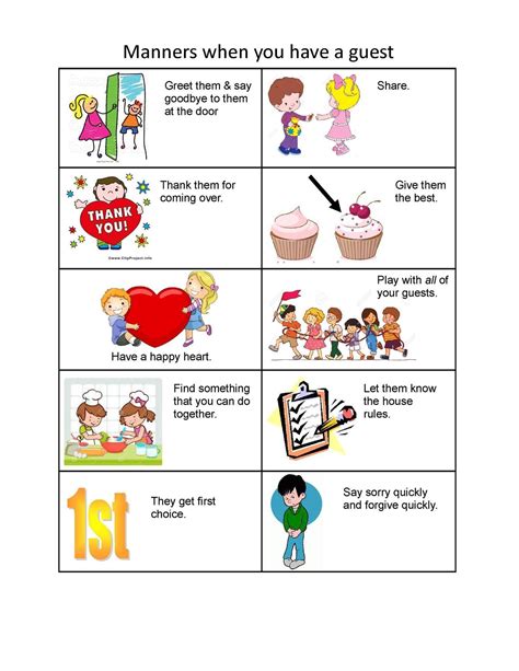 Good Manners Worksheet For Kindergarten