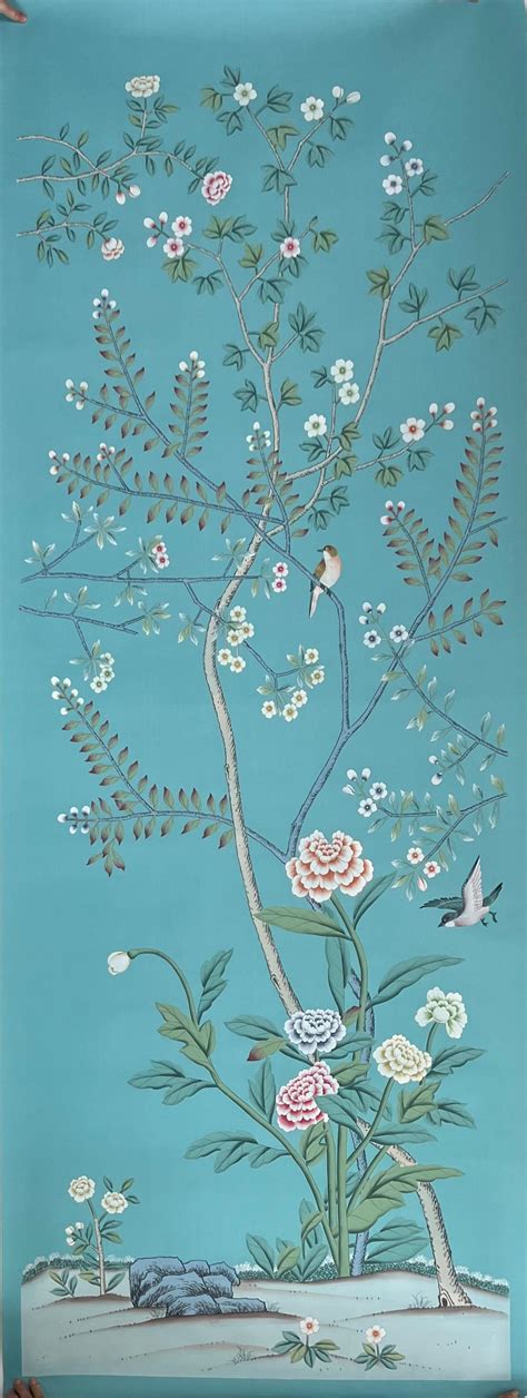 Pair Of Chinoiserie Wallpaper Panels At 1stdibs Chinoiserie Panels