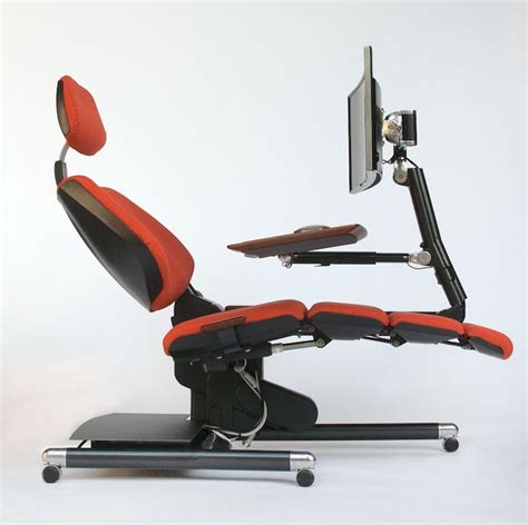 Futuristic Desk And Chair Station Is Fully Adjustable For Working While