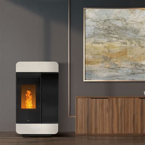 Pellet Heating Stove Diva 3000 Klover 20 Kw 50 Kw Free Standing Contemporary