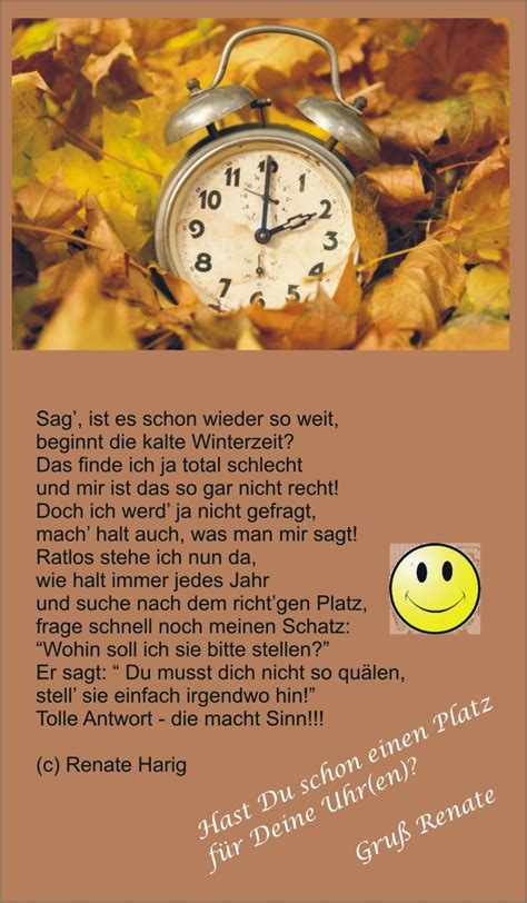 Die zeitumstellung steht diesen monat an. Willkommen in Renates Eckchen: Oktober 2014