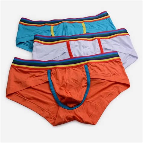 9tharea Male Underwear Mens Briefs 3pcs Personality Fight Color Soft
