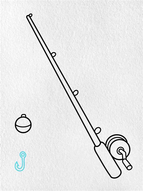 How to Draw a Fishing Pole - HelloArtsy