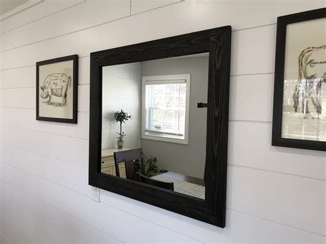 Framed bathroom mirrors to update any bathroom look. BLACK Mirror Wood Framed Mirror Rustic Wood Mirror ...