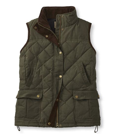 Beans Upcountry Waxed Cotton Down Vest Free Shipping At Llbean