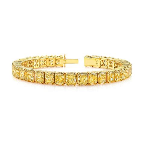 22 Carat Radiant Yellow Diamond Tennis Bracelet Raven Fine Jewelers