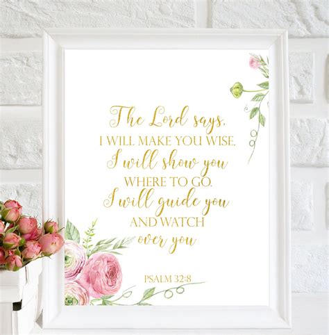 The Lord Says I Will Make Wise Psalm Bible Verse Wall Art Etsy