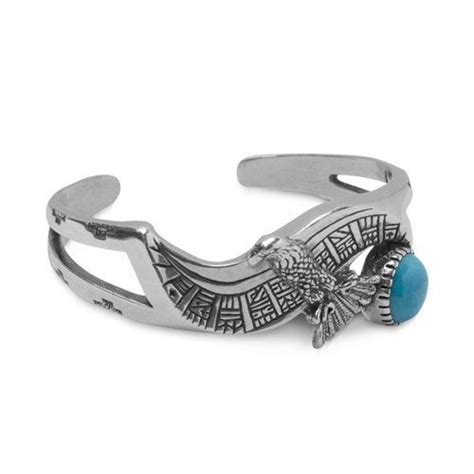 Southwest Spirit Roderick Tenorio Sterling Silver Turquoise Eagle Cuff