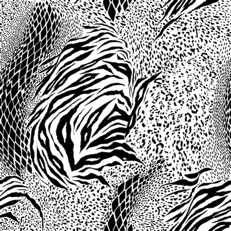 Premium Vector Black And White Mixed Animal Print Seamless Pattern Vector