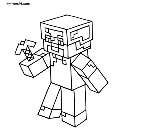 Dibujos De Minecraft Steve Con Armadura Para Colorear Dibujos De