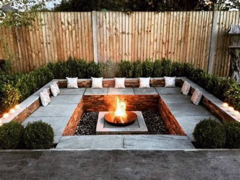 Round fire pit with back. Top 60 Best Cool Backyard Ideas - Outdoor Retreat Designs