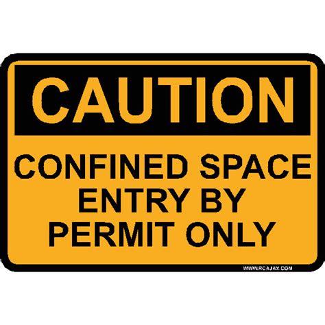 Caution Confined Space 14 X 10 Aluminum Sign