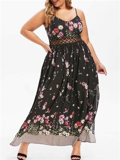 47 Off Plus Size High Slit Bohemian Maxi Dress Rosegal