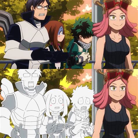 Tenya Iida Uraraka Ochako Hatsume Mei And Midoriya Izuku Boku No Hero Academia Hero