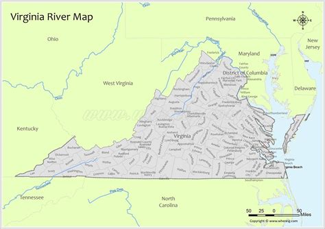 Virginia River Map Rivers And Lakes In Virginia Pdf