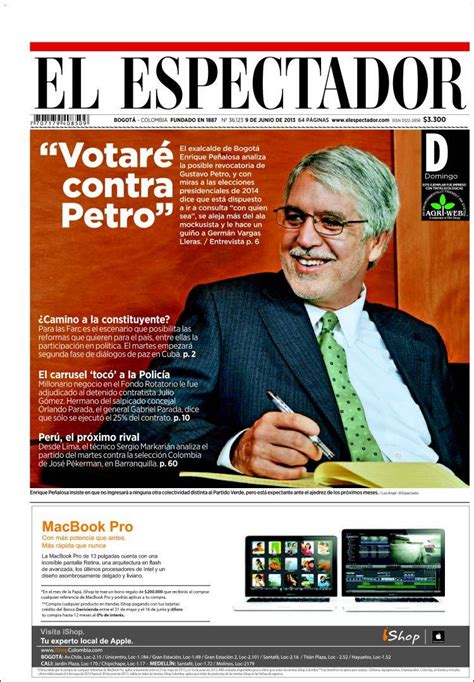 Periódico El Espectador Colombia Periódicos De Colombia Edición De