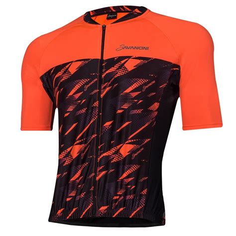 Camisa De Ciclismo Masculina Rc Laranja Shadow Savancini