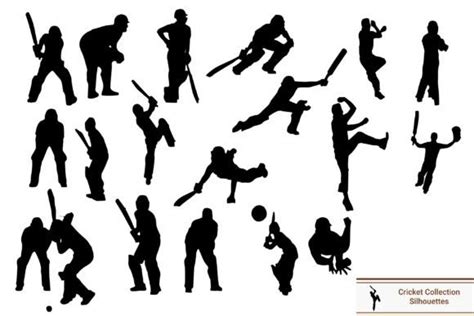 Cricket Silhouettes Collection Vector Graphic By Vectbait · Creative