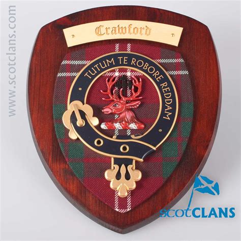 Crawford Clan Crest And Tartan Wall Plaque Scottish Clans Wall