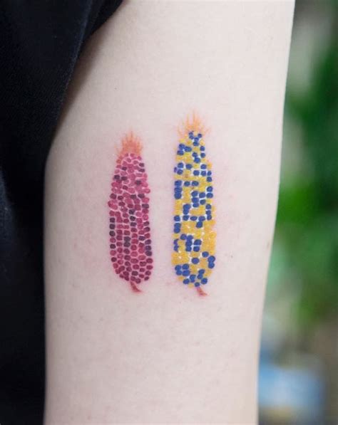Colorful Little Corns Tattoo Inkstylemag Pattern Tattoo Tattoos