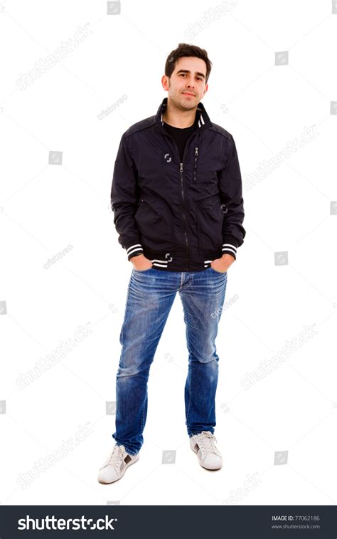 A young man stands in his bedroom. Young Man Full Body White Background Stock Photo 77062186 ...