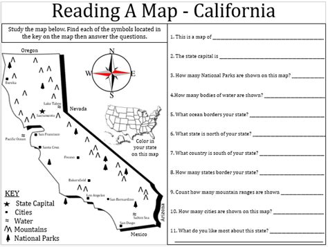 Empowered By Them California Map Lesson Social Studies Worksheets