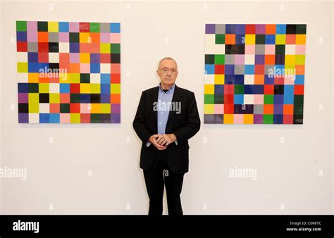 Gerhard Richter At A Press View Of His Exhibition 4900 Colour Version