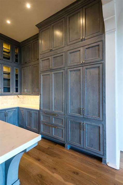 Dark Grey Stained Kitchen Cabinets Anipinan Kitchen