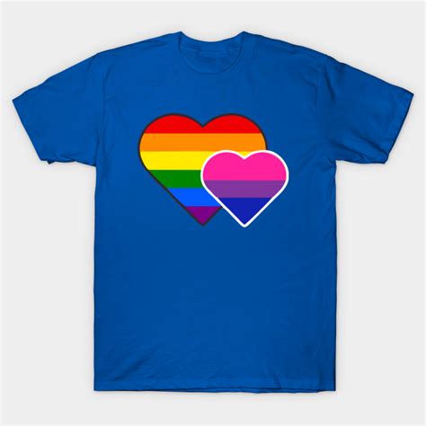 Bisexual Double Heart Bisexual Pride Flag T Shirt Teepublic
