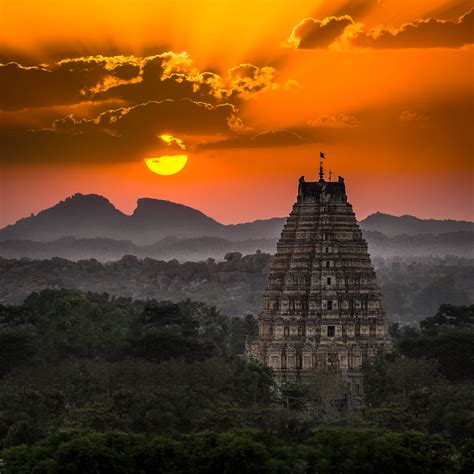 Hampi Sunset Northern India By Kevin Standage Amazing India Temple