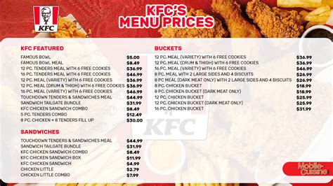 Updated Kfc Menu Prices On Buckets Sandwiches More Truongquoctesaigon Edu Vn