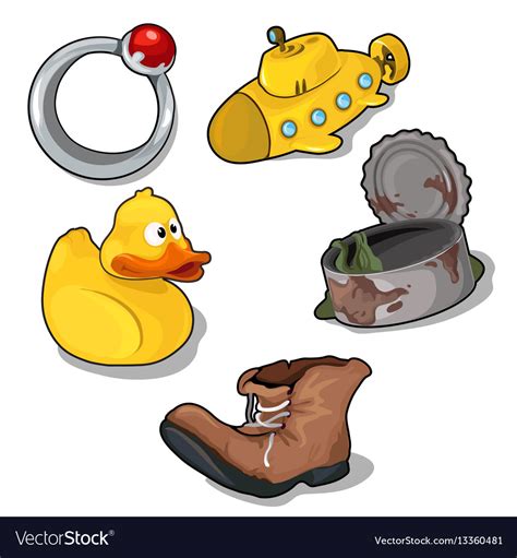 Set Of Children Toys And Old Things Royalty Free Vector