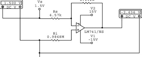 Schematic Circuit Of Inverting Amplifier In Circuitmaker Download