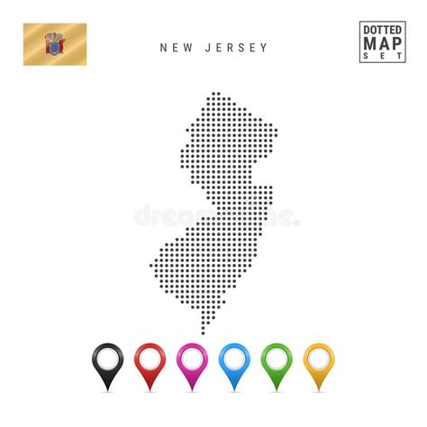 Dots Pattern Vector Map De New Jersey Silueta Estilizada De New Jersey
