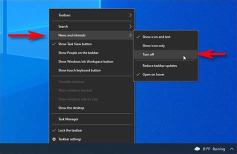 How To Configure Windows 10 Weather And News Taskbar Widget How To Geek