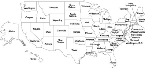 58 Images For Outline Map Usa State Names Kodeposid