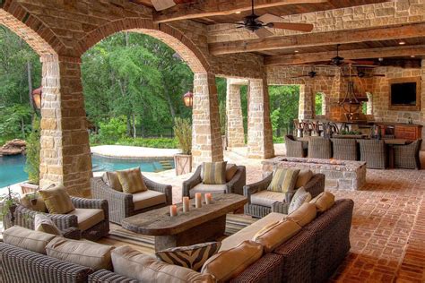 Tuscan Outdoor Living Space Design Outdoor Rooms Outdoor Living Areas