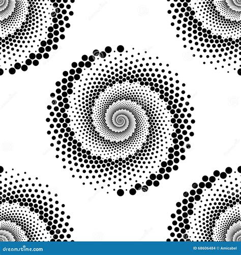 Design Seamless Spiral Dots Pattern Stock Vector Illustration Of