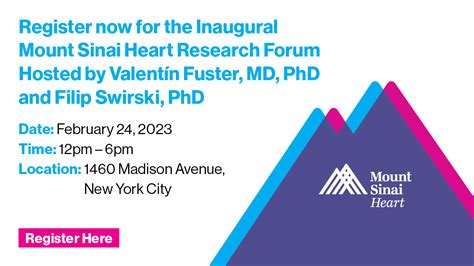 Register Today For The Inaugural Mount Sinai Heart Research Forum Physician S Channel Mount